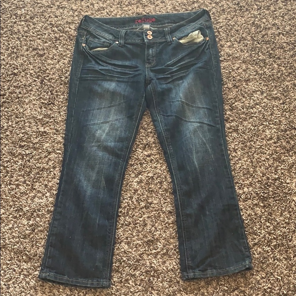 Dark denim bootcut jeans